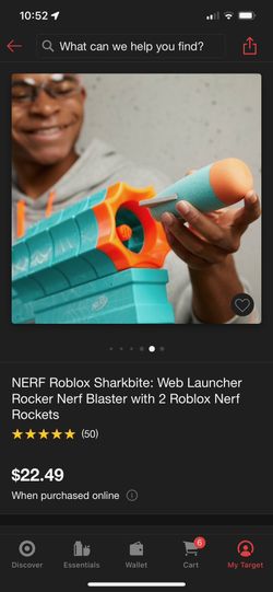 Hasbro Nerf Roblox SharkBite: Web Launcher Rocker Blaster