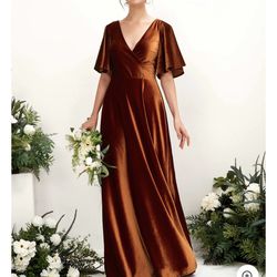 Nuevo / New  ( Burnt Orange Velvet) Dress 