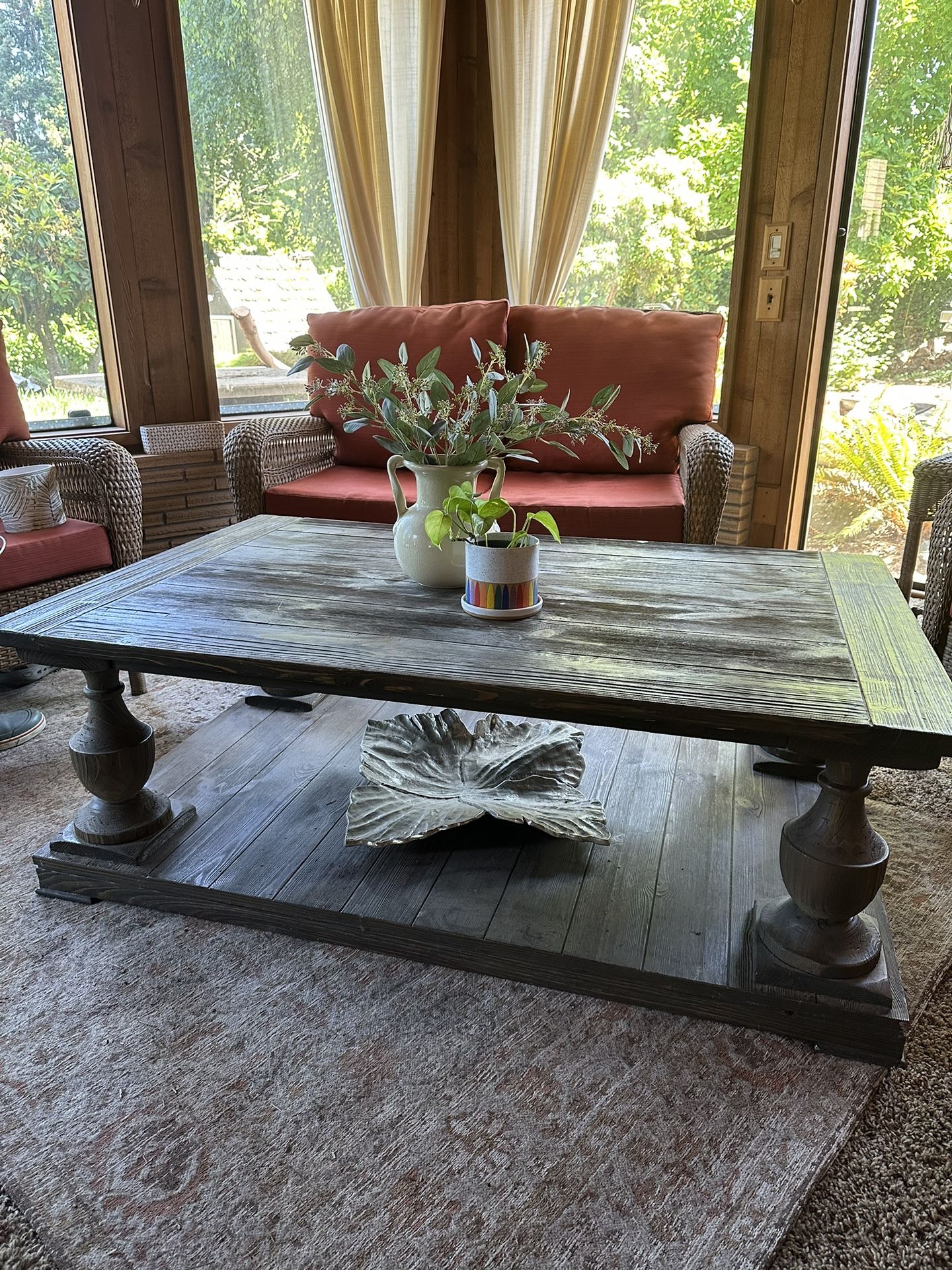 Large Restoration Hardware Style Coffee Table