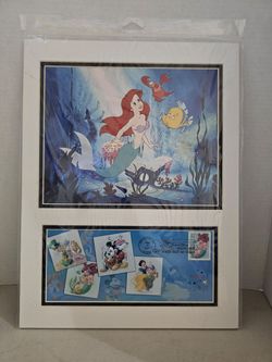 Disney The Little Mermaid First Day of Issue Matted Photo and Stamp Set