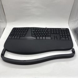 MICROSOFT Wired Ergonomic Keyboard Model 1878 USB 2.0 Black LXM-00001 *Tested*