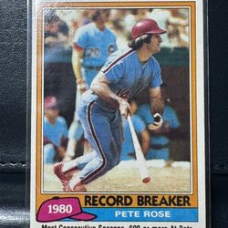 1981 Topps #205 Pete Rose Philadelphia Phillies Record Breaker