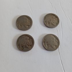 Four Indian Buffalo Nickels