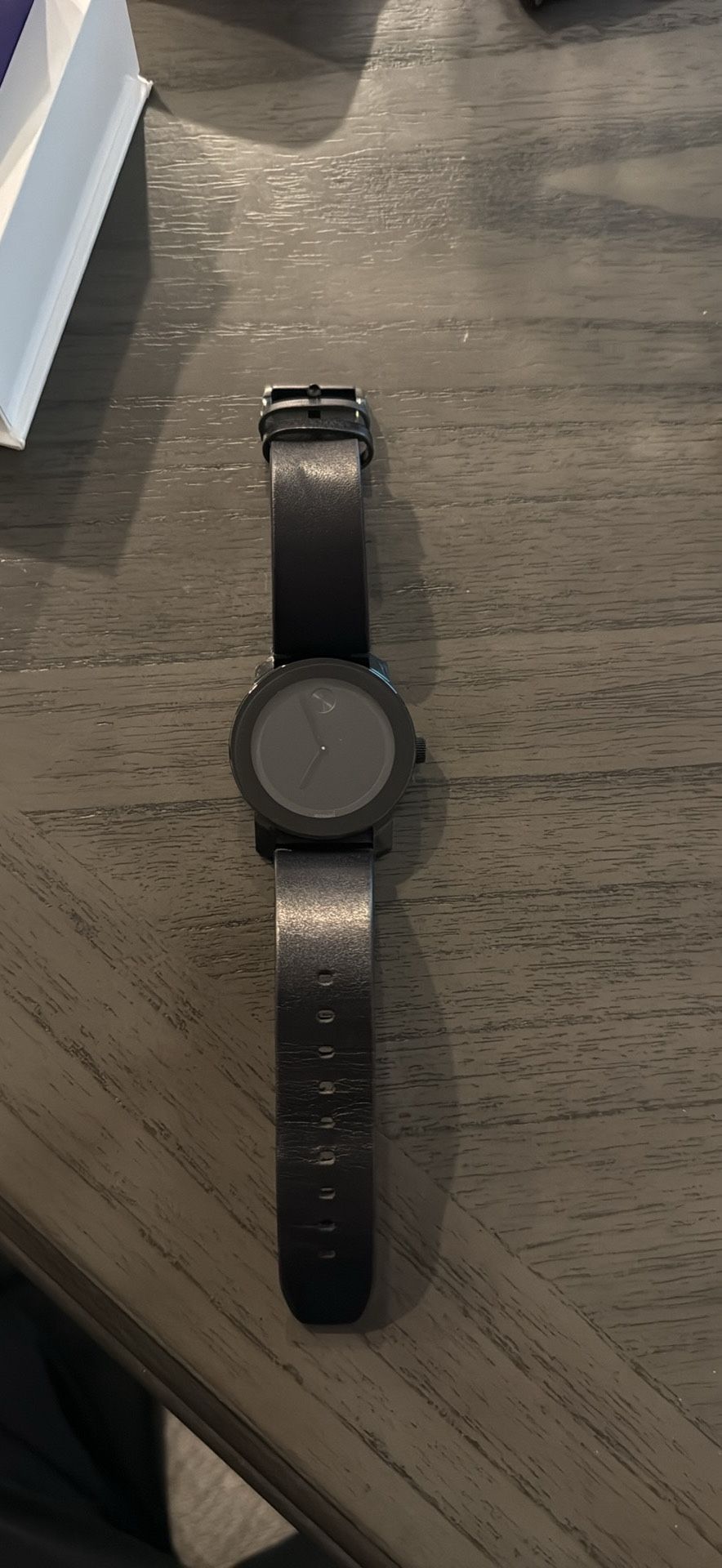 Movado Bold black Museum Dial Black Leather Watch