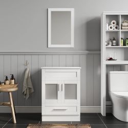 24 in. W x 18 in. D x 32-1/2 in. H Bath Vanity Cabinet Only in White 