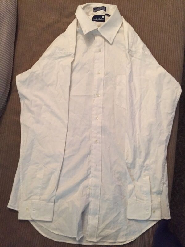 Stanley Blacker long sleeve white shirt size 16 36/36 tall man