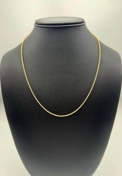 14k solid yellow gold Rope necklace chain 19.25" 1.5mm