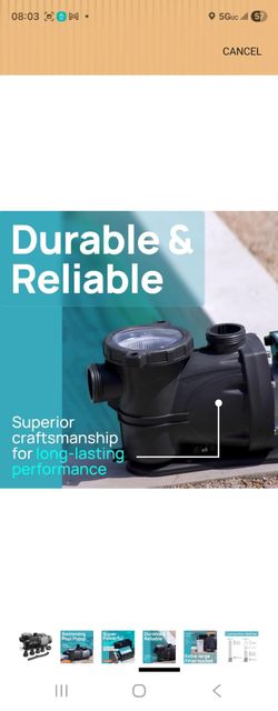 Aquastrong In/Above Ground Pool Pump High Flow Self Primming Swimming Pool Pump,Deep Blue