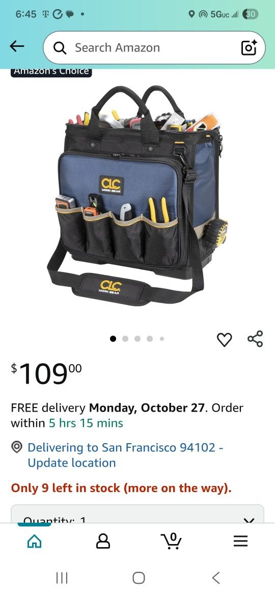 WORKGEAR  HEAVY DUTY TOOL BAG