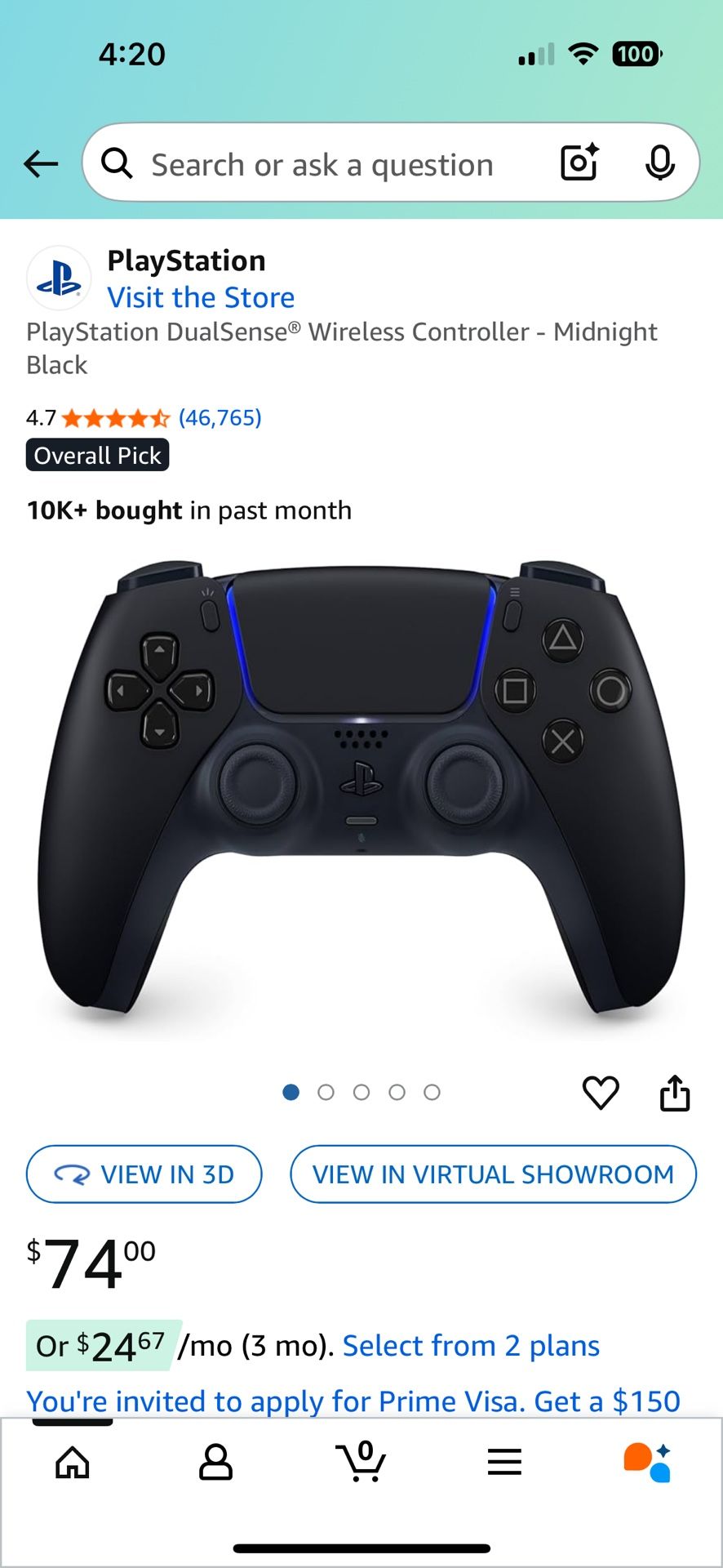 PlayStation Dualsense Wireless Controller-Midnight Black
