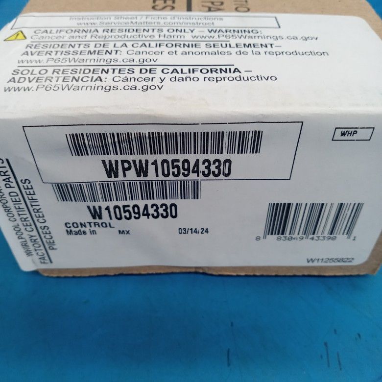 Refrigerator Air Damper Assembly WPW10594330