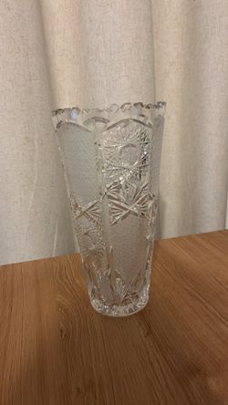 Bohemian Cut Crystal Large Stunning Vase