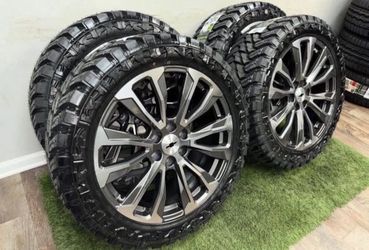 NEW 22 inch gm style wheels wrapped in 33x12.50R22 atturo MT tires
