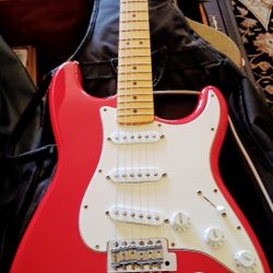 Fiesta RED Fender Stratocaster, Great Shape, Outstanding And Performing Classic Fender Sounds; Trade a US Telecaster +$ To U / Or Best $.