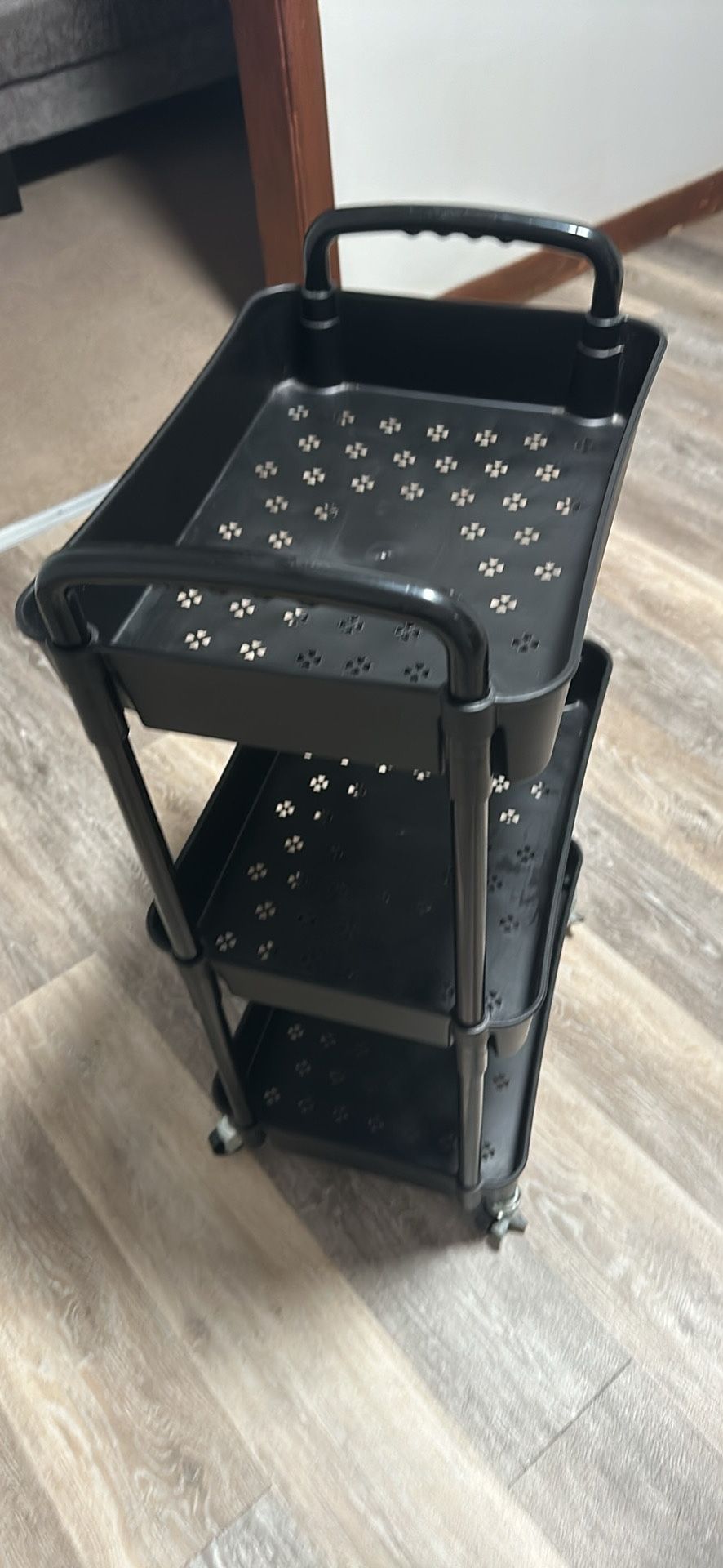 3 Tier Plastic Rolling Cart