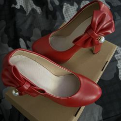 Brand New Leather Red Heels Size 5 