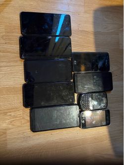 Phones and 2 AirPods 1st and 2nd generation
