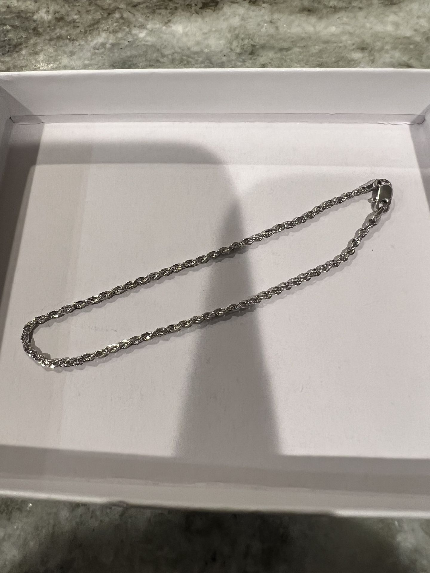 10k Diamond Cut Rope White Gold
