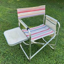 Picnic Time Folding Sport Chair With Side Table And Pockets Camping Beach Fishing Garden