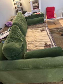 Free green velvet couch