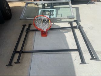 72x42 wall mount basketball goal hoop pro glass porter backboard spalding rim