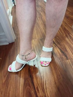 White INC braided sandals sz 8.5 $15