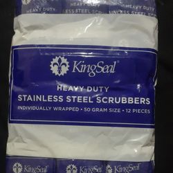 KingSeal Individually Wrapped 50 Gram Heavy Duty Stainless Steel Scrubbers 