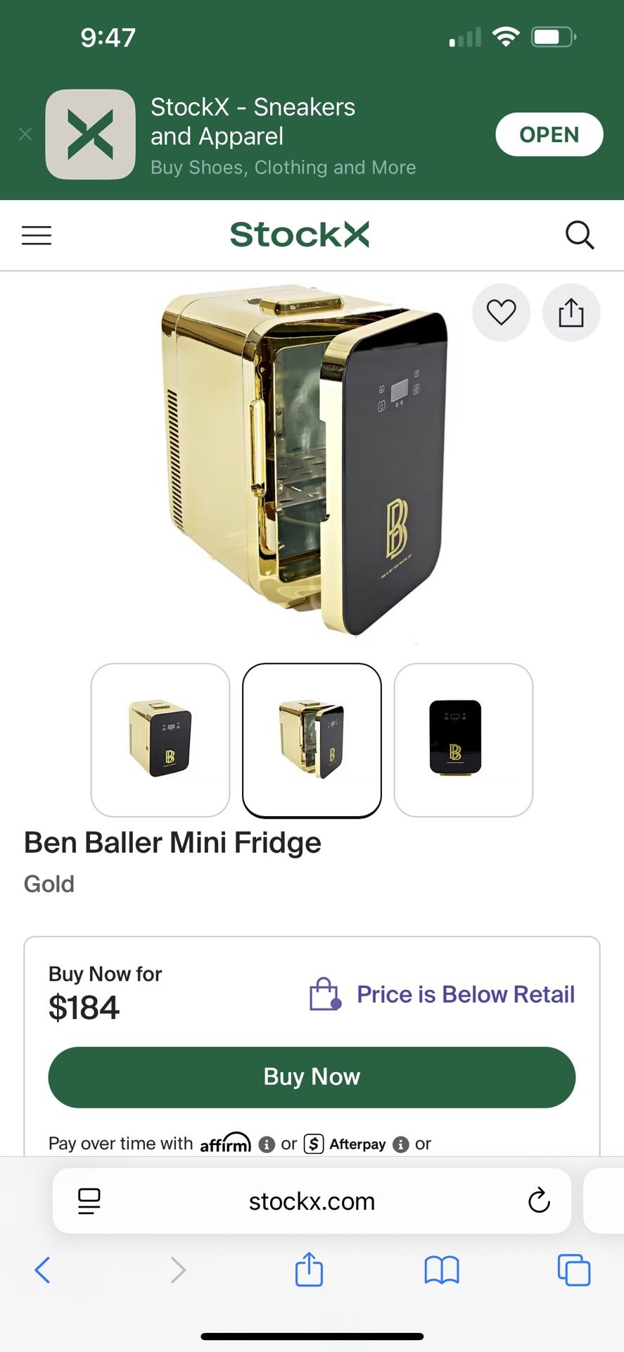 Ben Baller Gold Mini Fridge