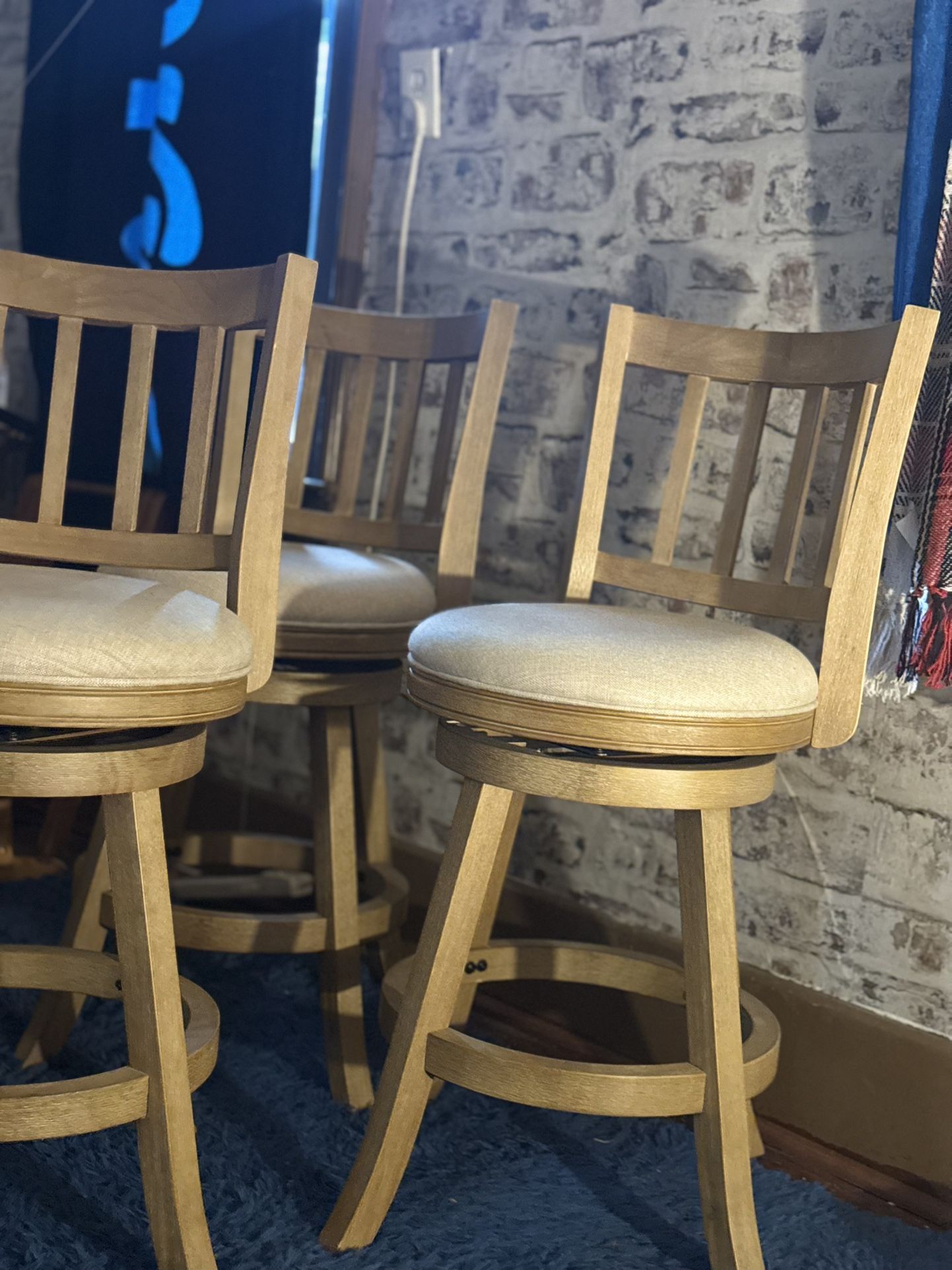 Set of 3 Wooden Bar Stools (Must go)