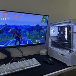 White Gaming Pc Computer Desktop Ryzen 7