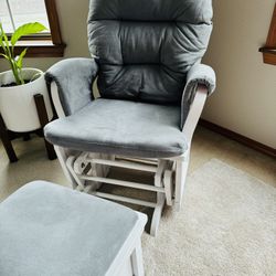 Plush Lightly Used Rocking Chair with Foot Rest