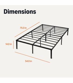 New in box Amazon Basics - Metal Bed Frame Full, 54W x 75L in, Black. Russell/Boulder area