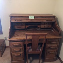 Oak Roll Top Desk