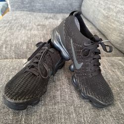 NikeAir Vapor Max Fly Knit 3 AJ6910-002 Size 6.5 Big Kid Mens Black Carbon Gray