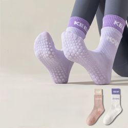 NEW Grip Socks 3-Pack KEEP DOING Non-Slip Yoga Pilates Barre Lavender Peach Whit