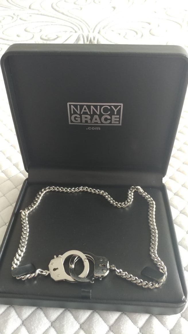 Signed Nancy Grace Handcuffs Necklace