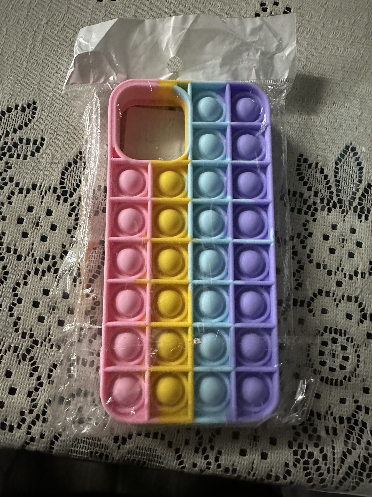 Pop It Phone Case Compatible with iPhone 12/12 Pro - Push Pop Bubble Sensory Fidget Toys Silicone