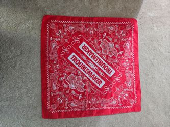 Collectable Red Paisley 'Troublemaker' Wine Bandana