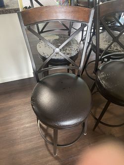 4 Used Sturdy Swivel Bar Stools/Chairs $50 Bucks takes Them