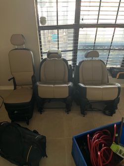 Set of 3 Tan and Black Car Seats