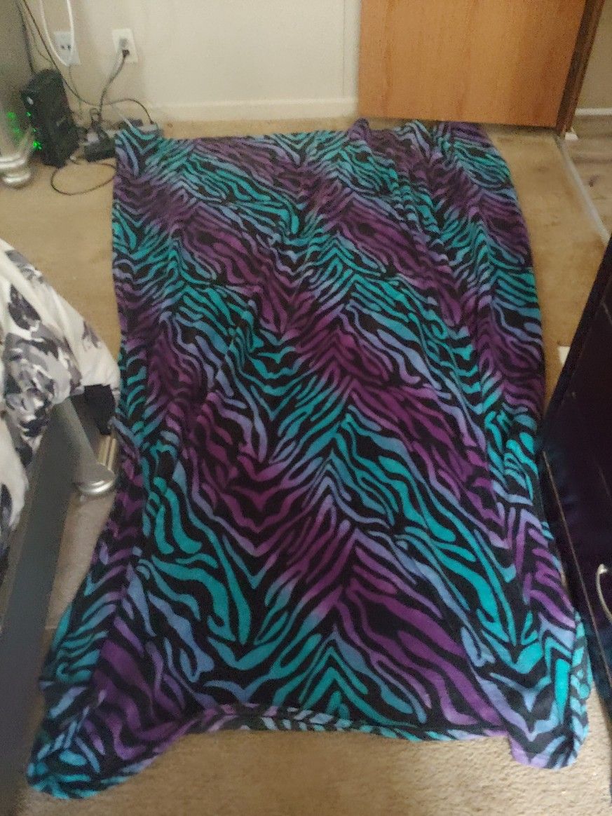 Blue And Purple Zebra Print Cover