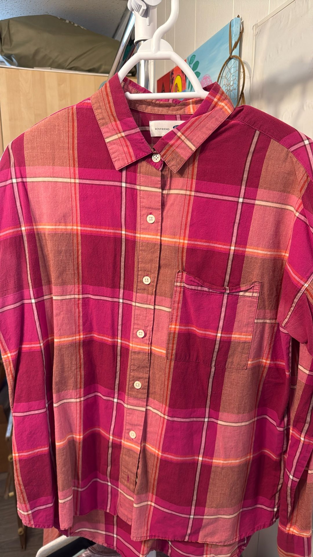 Women’s Plaid Long Sleeve Button Up Shirt