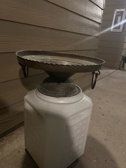 Vintage Metal Pedestal Tray with Handles