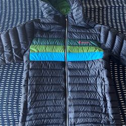 Cotopaxi Fuego Hooded Down Jacket ML Black/Green/Blue