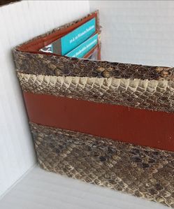 Diamondback Rattlesnake/Tan Leather Wallet
