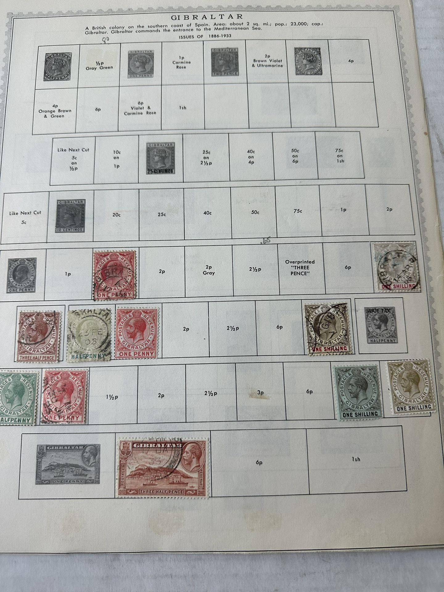 Gibraltar British Colony Collection Of 78 Stamps