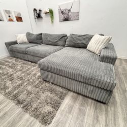 Corduroy Sectional Couch - Free Delivery