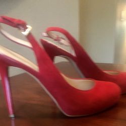 INC International Concepts RED Sling-black Platform Heels