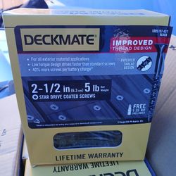 New 2½" Black Exterior Screws, 5 Lbs Box. 4 Boxes Available,  $20 each box.