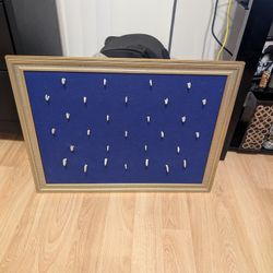 Gold And Blue Necklace Holder. 21x27